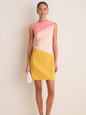 NWT - Tuckernuck Sorbet Colorblock Stretch Taffeta Gigi Mini Dress